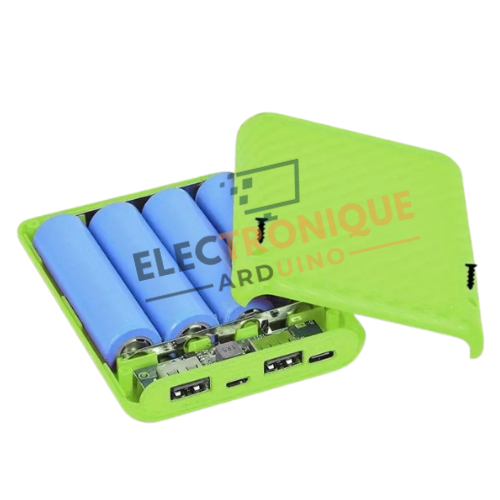 Étui de puissance compact avec un boîtier de batterie 4-cellules 18650 détachable