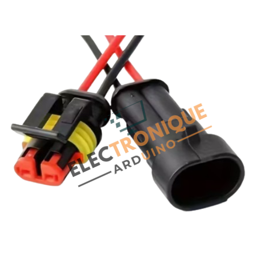 Paires connecteur Électrique à 2 Broches, Prise Mâle-Femelle