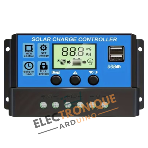 Contrôleur de Charge Solaire PWM 12V/24V 100A